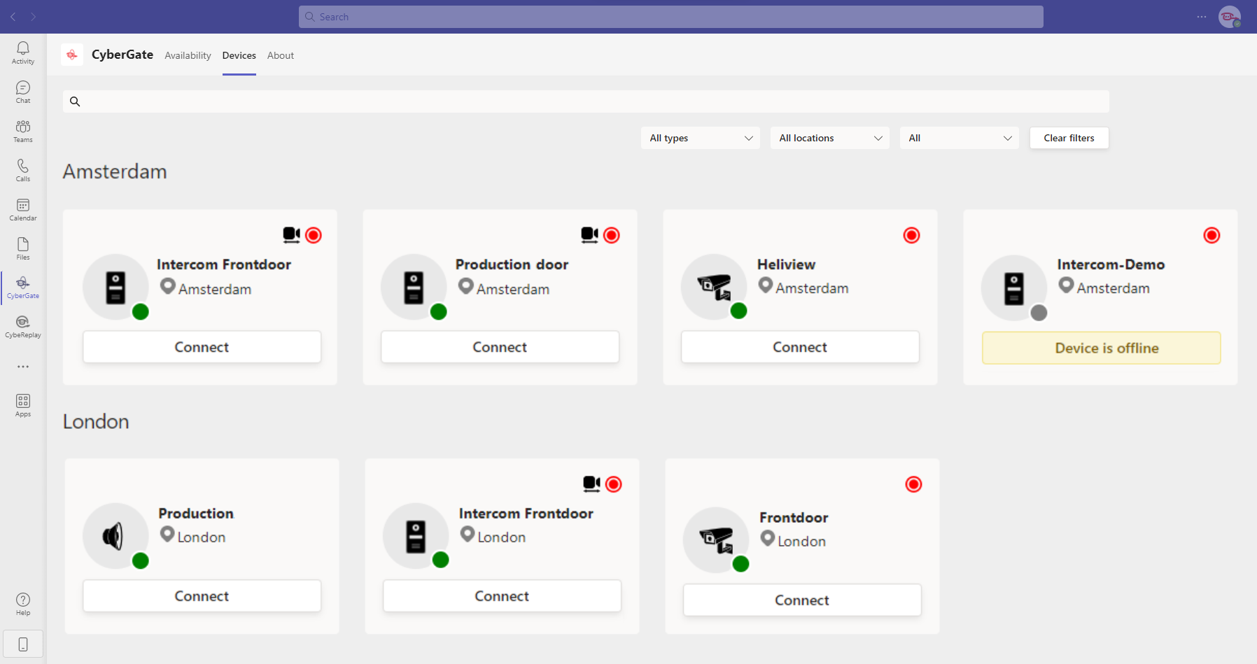 Availability supervisor & Devices overview in Teams